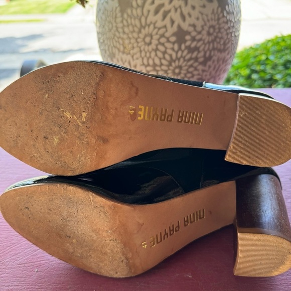 Nina Payne Anthropologie Patent Leather Lace Up Booties 41 / 9.5 Black - Picture 5 of 8